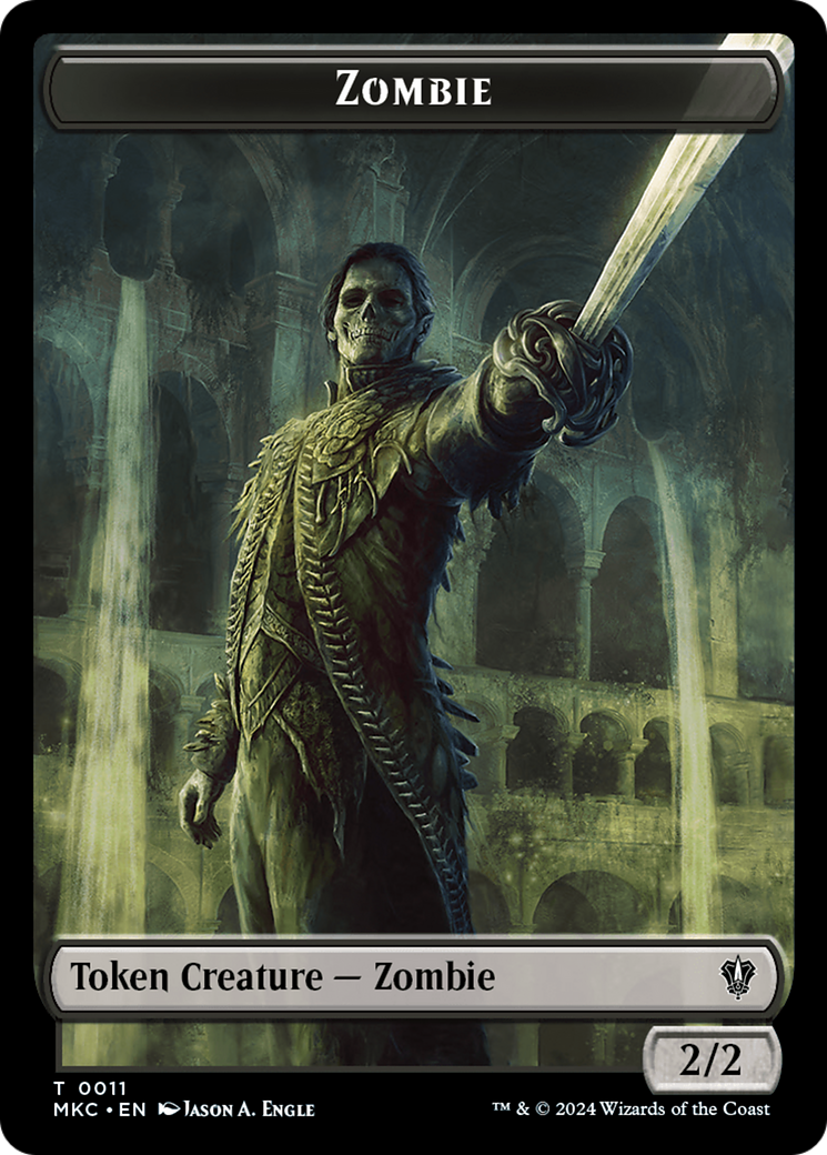 Copy // Zombie Double-Sided Token [Murders at Karlov Manor Commander Tokens] | Cards and Coasters CA