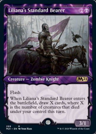 Liliana's Standard Bearer (Showcase) [Core Set 2021] | Cards and Coasters CA