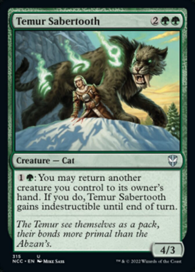 Temur Sabertooth [Streets of New Capenna Commander] | Cards and Coasters CA