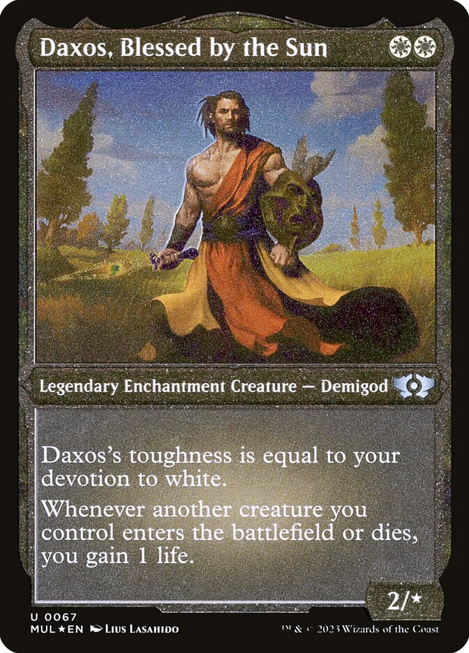 Daxos, Blessed by the Sun (Foil Etched) [Multiverse Legends] | Cards and Coasters CA