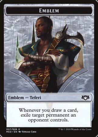 Emblem - Teferi, Hero of Dominaria [Mythic Edition Tokens] | Cards and Coasters CA