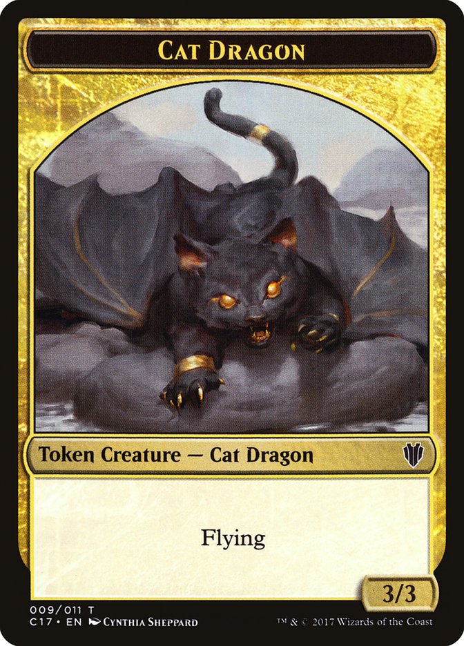 Cat Dragon // Dragon (007) Double-sided Token [Commander 2017 Tokens] | Cards and Coasters CA