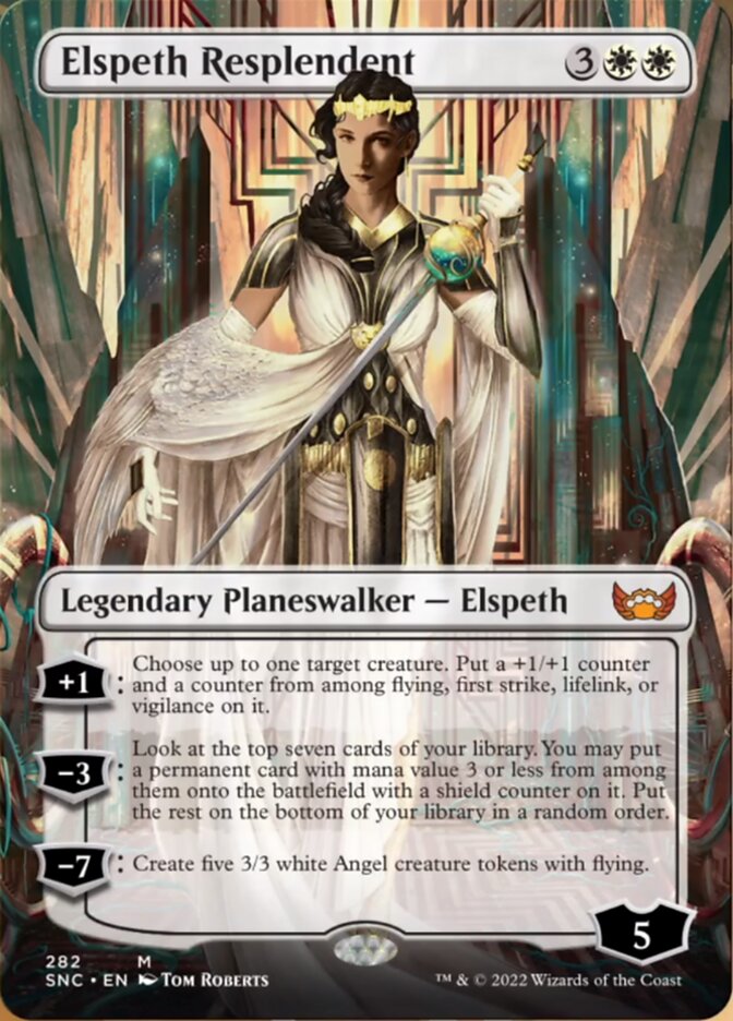 Elspeth Resplendent (Borderless) [Streets of New Capenna] | Cards and Coasters CA