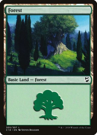 Forest (305) [Commander 2018] | Cards and Coasters CA