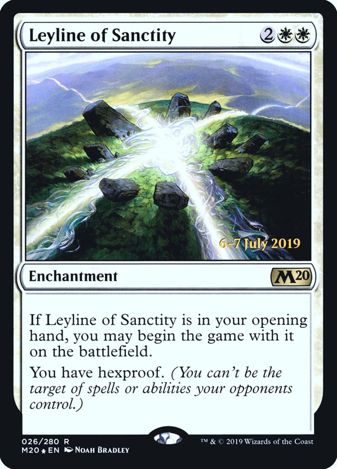 Leyline of Sanctity  [Core Set 2020 Prerelease Promos] | Cards and Coasters CA