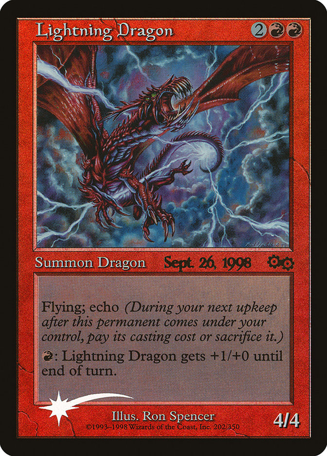 Lightning Dragon [Urza's Saga Promos] | Cards and Coasters CA