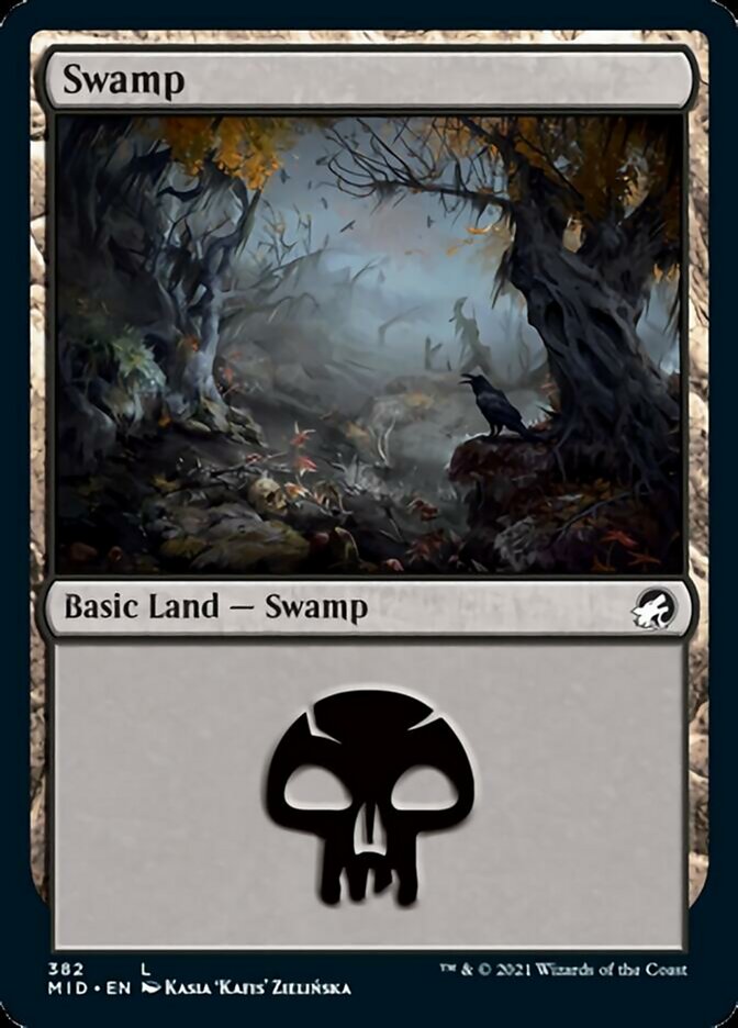 Swamp (382) [Innistrad: Midnight Hunt] | Cards and Coasters CA