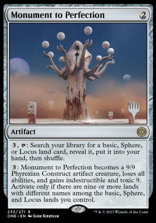 Monument to Perfection (Promo Pack) [Phyrexia: All Will Be One Promos] | Cards and Coasters CA