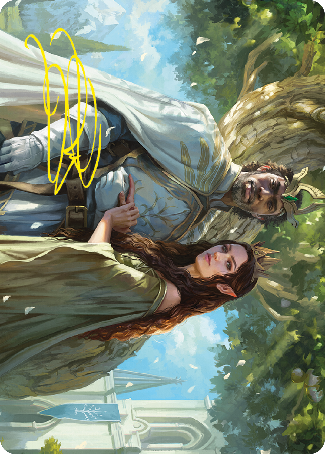 Aragorn and Arwen, Wed Art Card (Gold-Stamped Signature) [The Lord of the Rings: Tales of Middle-earth Art Series] | Cards and Coasters CA