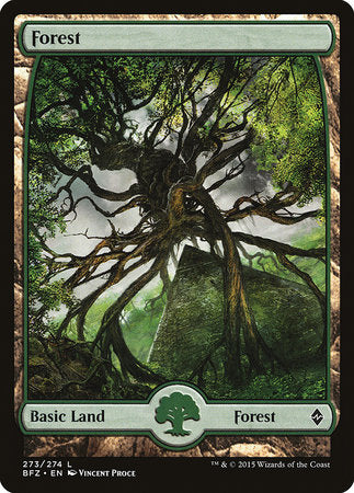 Forest (273) - Full Art [Battle for Zendikar] | Cards and Coasters CA