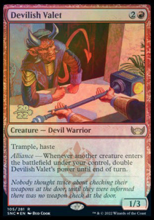 Devilish Valet [Streets of New Capenna Prerelease Promos] | Cards and Coasters CA