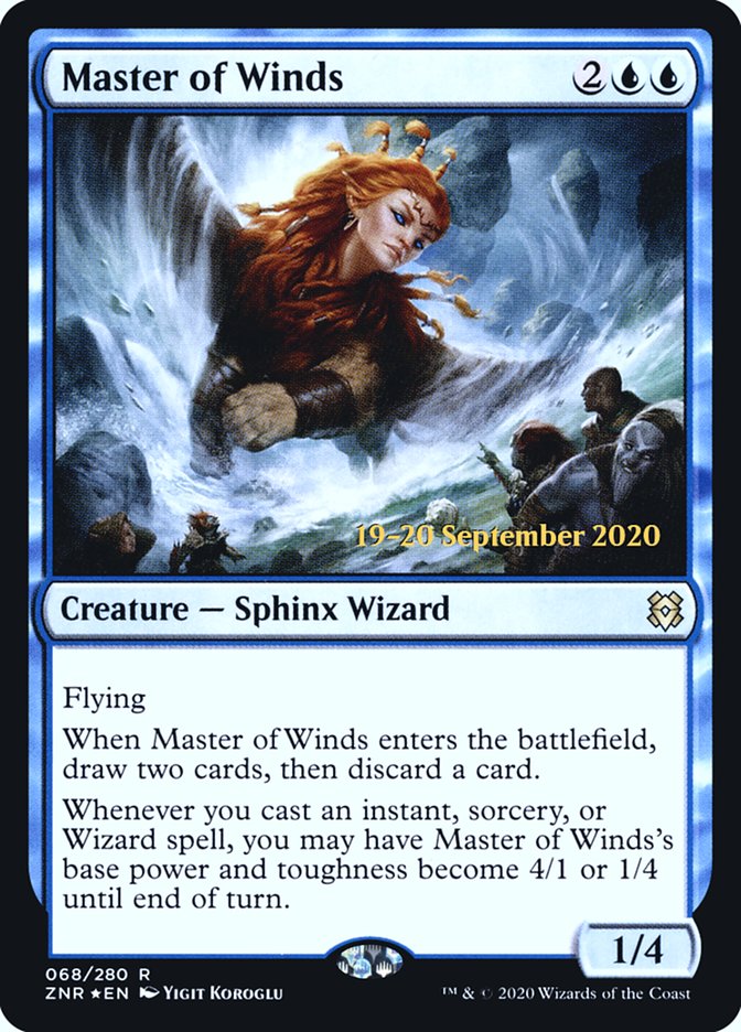 Master of Winds  [Zendikar Rising Prerelease Promos] | Cards and Coasters CA
