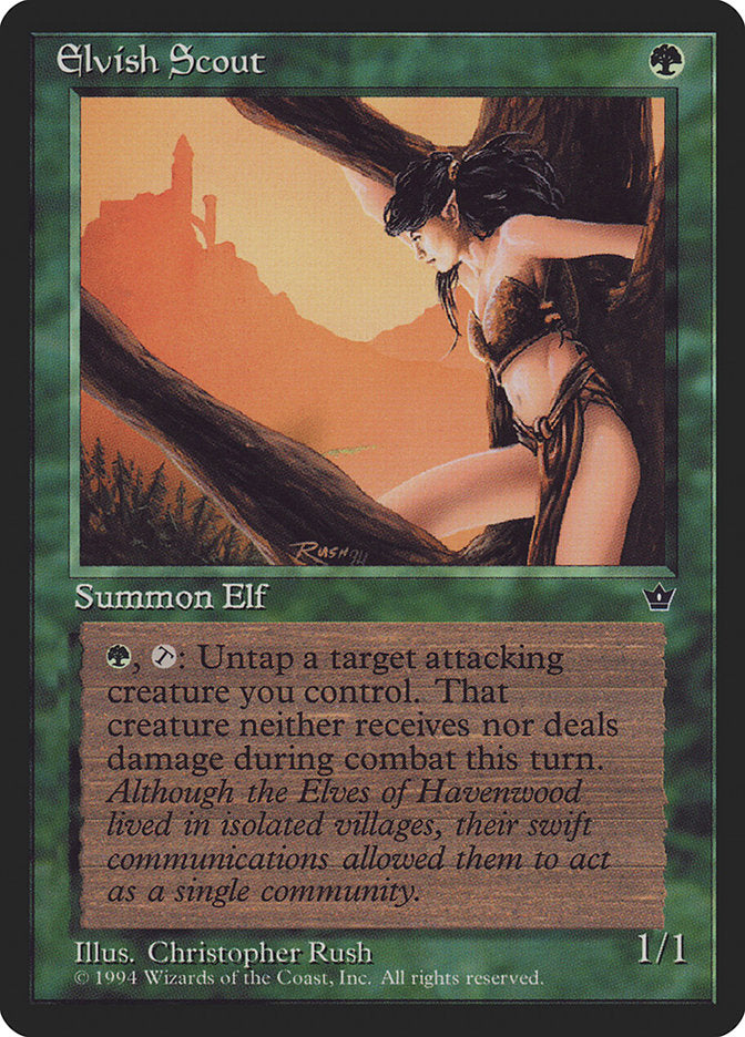 Elvish Scout (Christopher Rush) [Fallen Empires] | Cards and Coasters CA