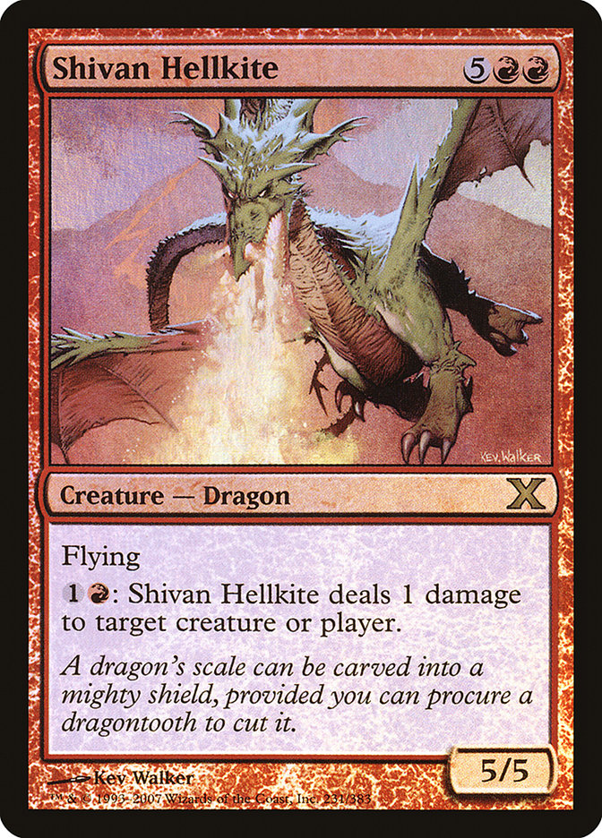 Shivan Hellkite (Premium Foil) [Tenth Edition] | Cards and Coasters CA