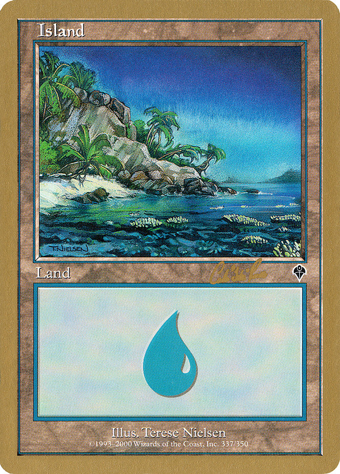 Island (cr337) (Carlos Romao) [World Championship Decks 2002] | Cards and Coasters CA