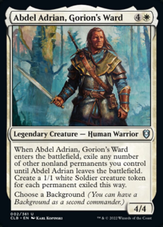 Abdel Adrian, Gorion's Ward [Commander Legends: Battle for Baldur's Gate] | Cards and Coasters CA