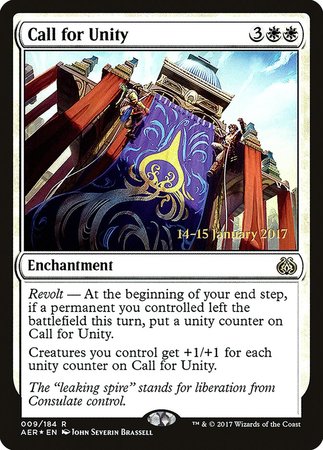 Call for Unity [Aether Revolt Promos] | Cards and Coasters CA