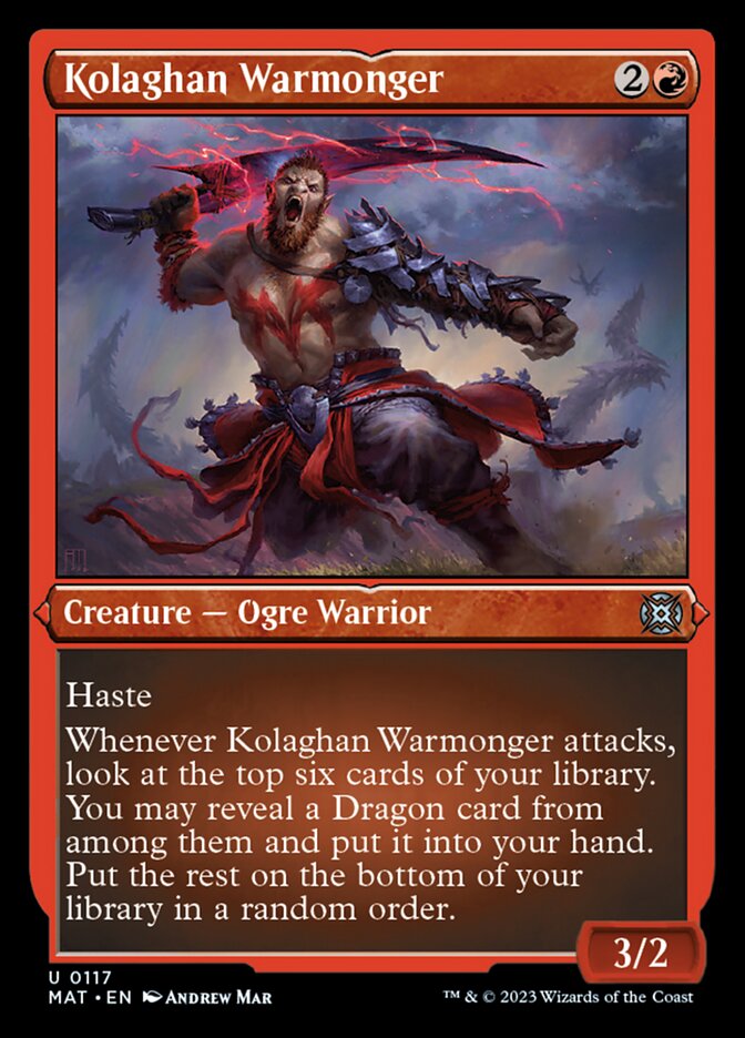 Kolaghan Warmonger (Foil Etched) [March of the Machine: The Aftermath] | Cards and Coasters CA