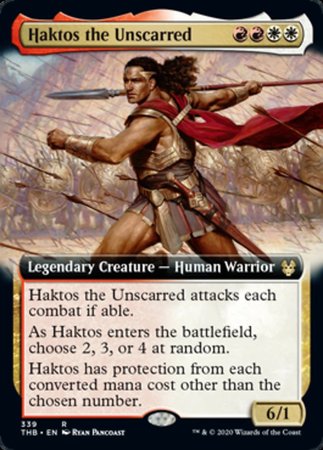 Haktos the Unscarred (Extended Art) [Theros Beyond Death] | Cards and Coasters CA