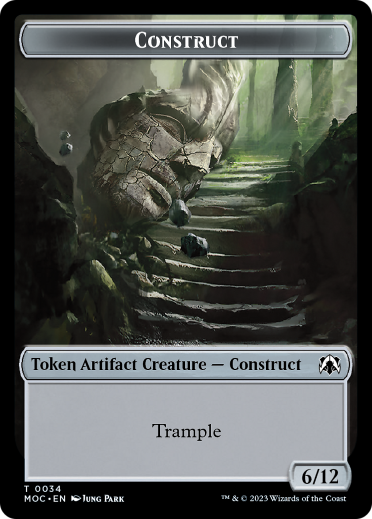 Phyrexian Golem // Construct Double-Sided Token [March of the Machine Commander Tokens] | Cards and Coasters CA