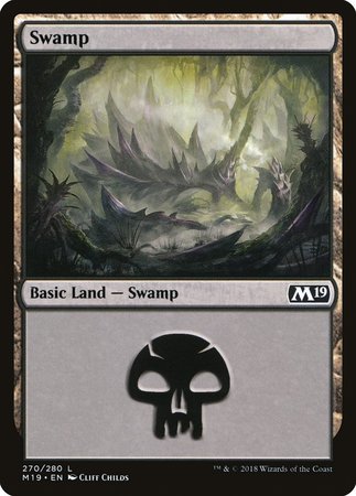 Swamp (270) [Core Set 2019] | Cards and Coasters CA