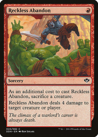 Reckless Abandon [Duel Decks: Speed vs. Cunning] | Cards and Coasters CA