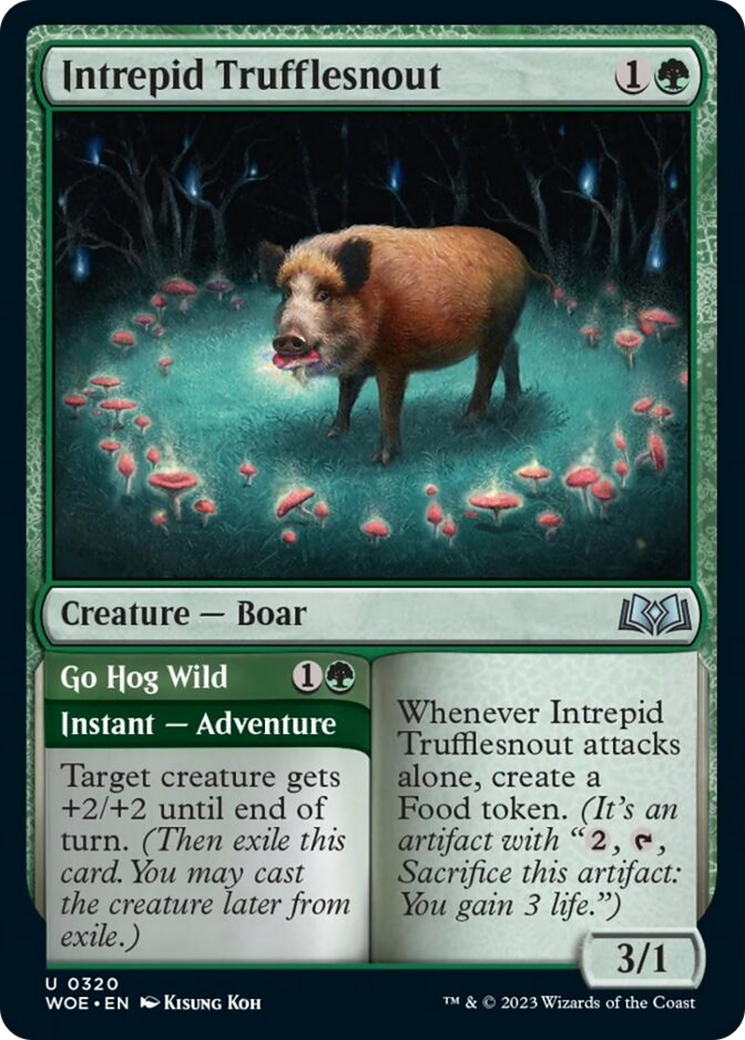 Intrepid Trufflesnout // Go Hog Wild [Wilds of Eldraine] | Cards and Coasters CA