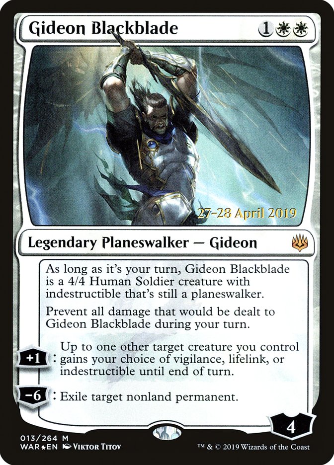 Gideon Blackblade  [War of the Spark Prerelease Promos] | Cards and Coasters CA