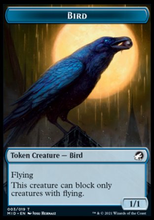 Bird Token [Innistrad: Midnight Hunt Tokens] | Cards and Coasters CA