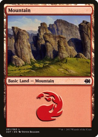 Mountain (61) [Duel Decks: Merfolk vs. Goblins] | Cards and Coasters CA