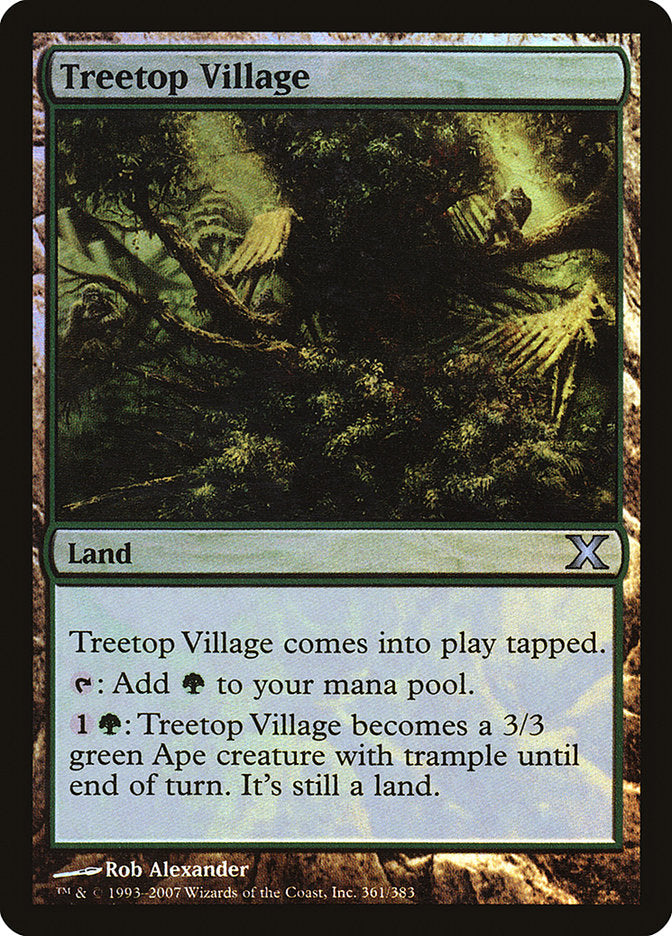 Treetop Village (Premium Foil) [Tenth Edition] | Cards and Coasters CA