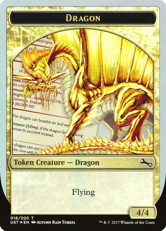 Gold Dragon Token [Unstable Tokens] | Cards and Coasters CA