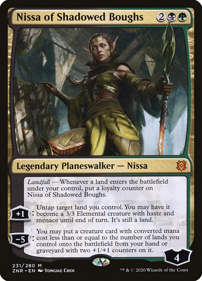 Nissa of Shadowed Boughs [Zendikar Rising] | Cards and Coasters CA