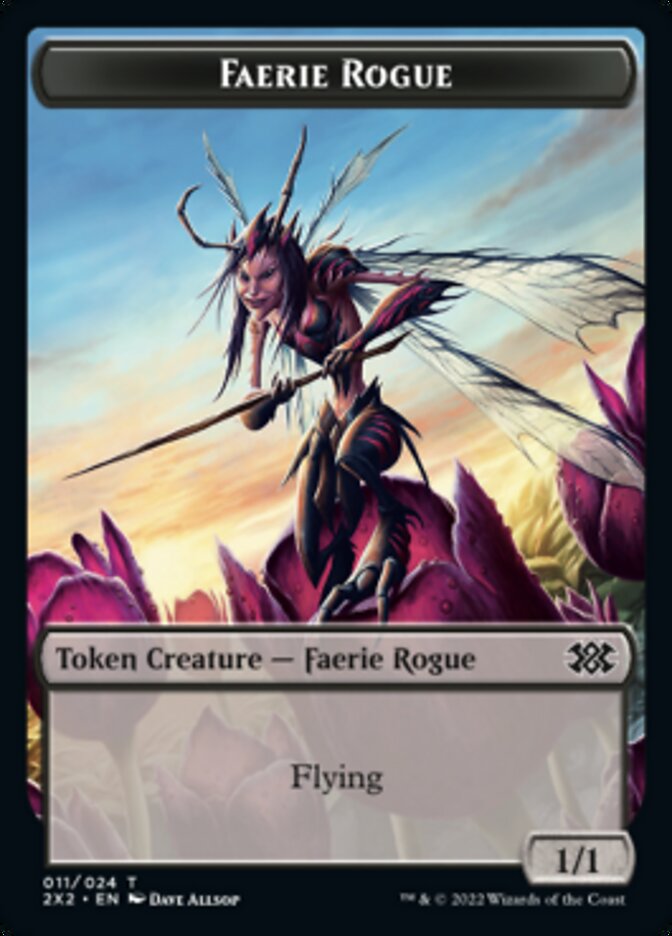 Faerie Rogue // Monk Double-sided Token [Double Masters 2022 Tokens] | Cards and Coasters CA