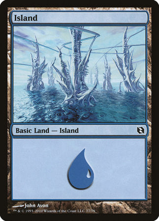 Island (77) [Duel Decks: Elspeth vs. Tezzeret] | Cards and Coasters CA