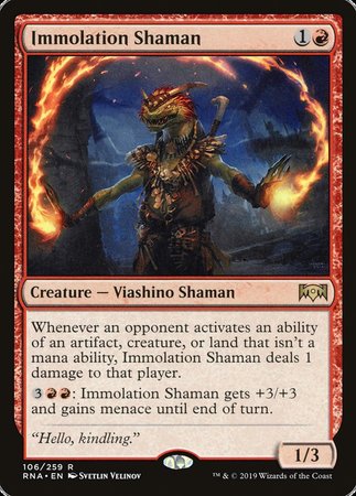 Immolation Shaman [Ravnica Allegiance] | Cards and Coasters CA