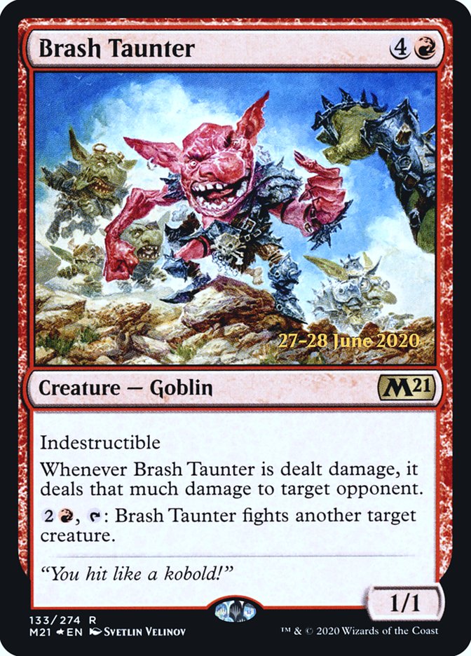 Brash Taunter  [Core Set 2021 Prerelease Promos] | Cards and Coasters CA