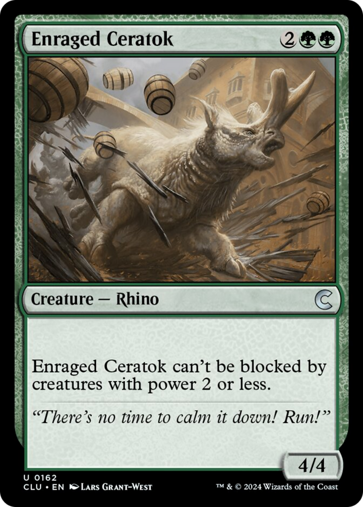 Enraged Ceratok [Ravnica: Clue Edition] | Cards and Coasters CA