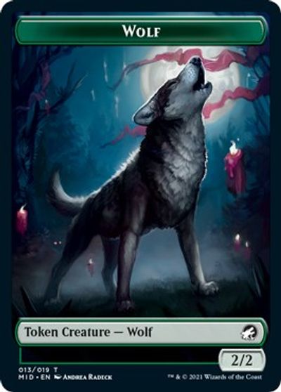 Centaur // Wolf Double-sided Token [Innistrad: Midnight Hunt Commander] | Cards and Coasters CA