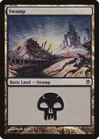 Swamp (77) [Duel Decks: Ajani vs. Nicol Bolas] | Cards and Coasters CA