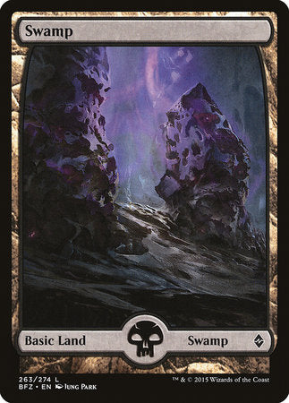 Swamp (263) - Full Art [Battle for Zendikar] | Cards and Coasters CA