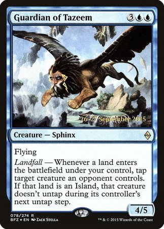 Guardian of Tazeem [Battle for Zendikar Promos] | Cards and Coasters CA