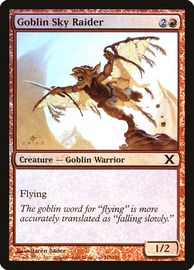 Goblin Sky Raider (Premium Foil) [Tenth Edition] | Cards and Coasters CA