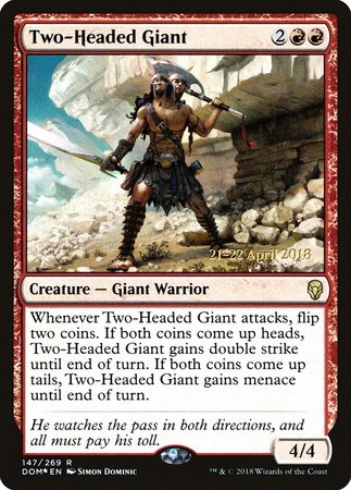 Two-Headed Giant [Dominaria Promos] | Cards and Coasters CA