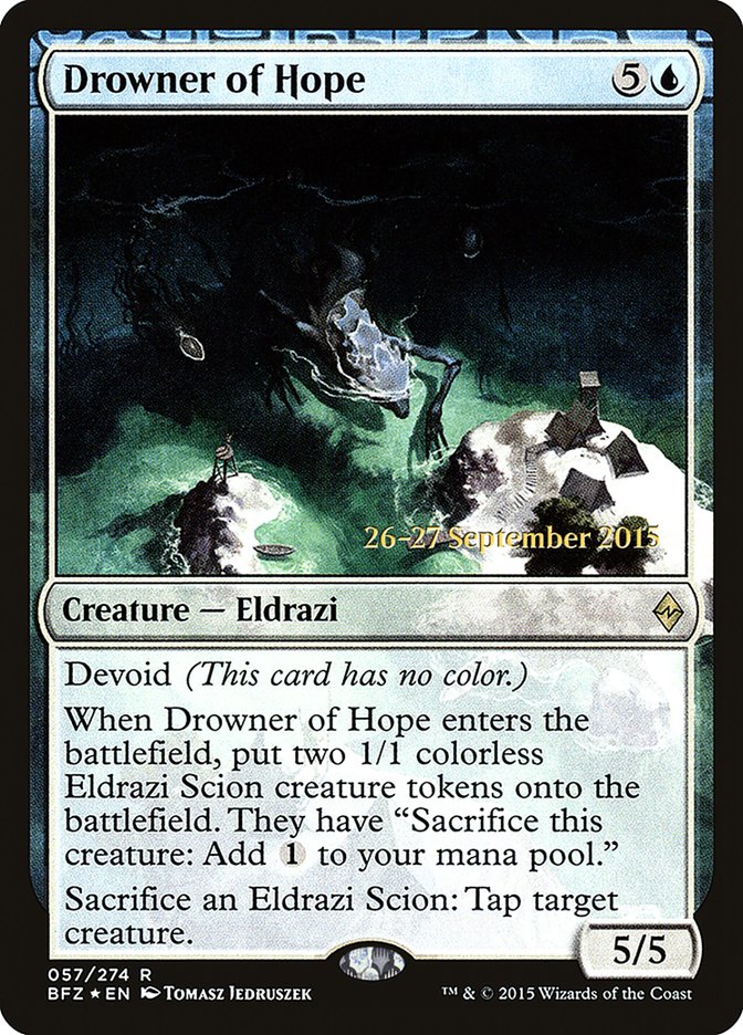 Drowner of Hope  [Battle for Zendikar Prerelease Promos] | Cards and Coasters CA