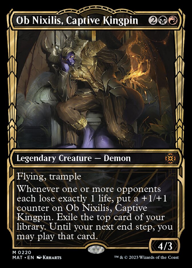 Ob Nixilis, Captive Kingpin (Showcase Halo Foil) [March of the Machine: The Aftermath] | Cards and Coasters CA