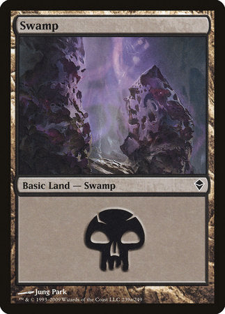 Swamp (239a) [Zendikar] | Cards and Coasters CA