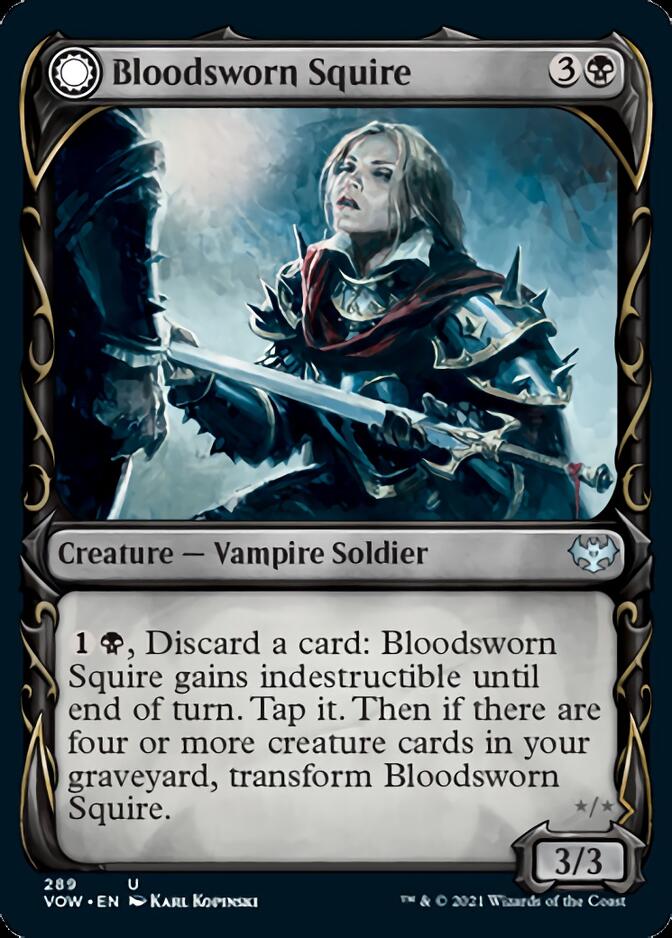 Bloodsworn Squire // Bloodsworn Knight (Showcase Fang Frame) [Innistrad: Crimson Vow] | Cards and Coasters CA