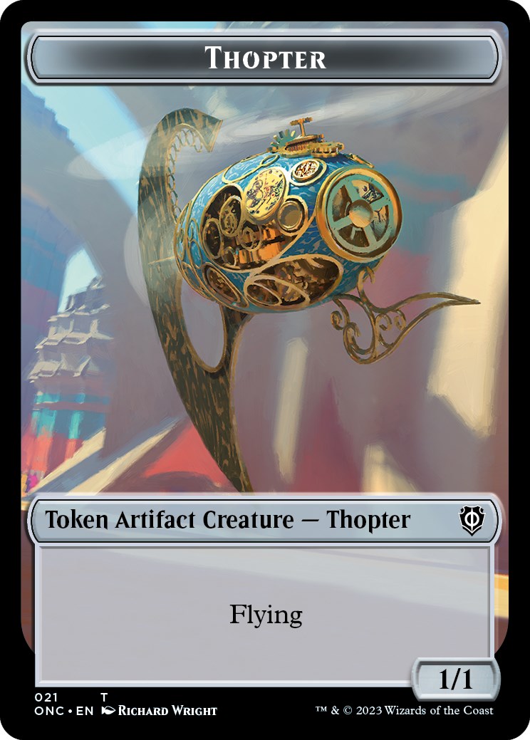 Myr // Thopter Double-Sided Token [Phyrexia: All Will Be One Commander Tokens] | Cards and Coasters CA