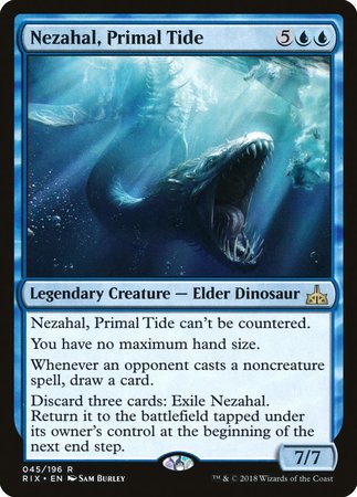 Nezahal, Primal Tide [Rivals of Ixalan] | Cards and Coasters CA